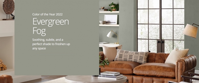 Sherwin-Williams цвет 2022 года! SW 9130 Вечнозеленый туман, Успокаивающий, тонкий и идеальный оттенок, чтобы освежить любое пространство
